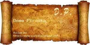 Deme Piroska névjegykártya